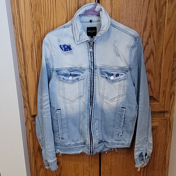 Rockstar Other - Rockstar Originals Distressed Denim Jacket Mens Size Small